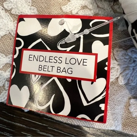 NWT Brighton Black and White Heart Print Sling Bag - Picture 2 of 9